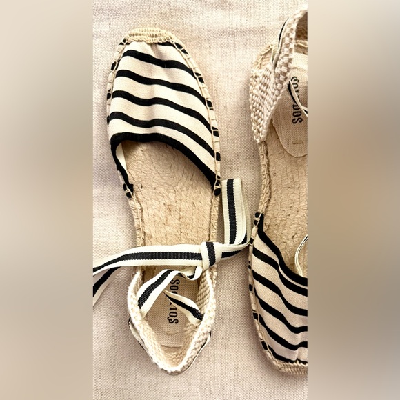 Anthropologie x Soludos D'Orsay Espadrilles in Black/Natural Stripe NWOT - Picture 9 of 9